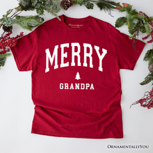 Load image into Gallery viewer, Merry Grandpa Retro Christmas T-Shirt, Matching Family Holiday Tee