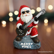 Carregar imagem no visualizador da galeria, Merry Vibes Rockstar Santa Christmas Figurine, 10" Rock n Roll Lover Gift Garden Statue