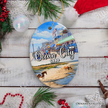 Carregar imagem no visualizador da galeria, Ocean City Ceramic Ornament, Maryland Coastal Themes Christmas Decoration and Gift