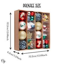Carregar imagem no visualizador da galeria, Premium Christmas Ornament Eclectic Bundle Set, 60 Glitter Filled Baubles, Homes, Star Charms