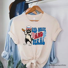 Carregar imagem no visualizador da galeria, Red, White & Feral Raccoon T-Shirt, Wild Patriot American Tee