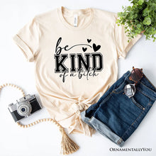 Carregar imagem no visualizador da galeria, Sarcastic Be Kind T-Shirt, Retro White and Natural Tee for Bold Women with Bite