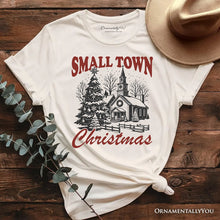 Load image into Gallery viewer, Small Town Christmas Vintage T‑Shirt, Rustic Winter Church Tee