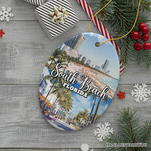 Carregar imagem no visualizador da galeria, South Beach Artistic Culture Christmas Ornament, Florida Souvenir and Gift