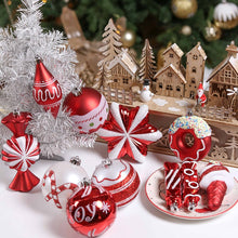 Carregar imagem no visualizador da galeria, Sweets and Candy Theme Christmas Ornament Bundle, Assorted 60 Bauble off Candies, Ice Cream, Donut, and Glittery Round Balls