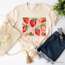 Carregar imagem no visualizador da galeria, Taste and See That The Lord is Good Strawberry T-Shirt, White and Natural Christian Faith Tee