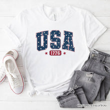 Load image into Gallery viewer, USA 1776 Stars T-Shirt, Bold Patriotic Tee for Independence Day