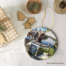 Carregar imagem no visualizador da galeria, Vibrant Minneapolis Cultural Ornament, Minnesota Twin Cities Urban Heritage Christmas Souvenir