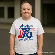Load image into Gallery viewer, America 1776 Land of the Free T-Shirt, Vintage 4th of July Tee