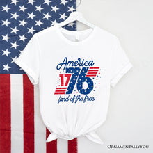Load image into Gallery viewer, America 1776 Land of the Free T-Shirt, Vintage 4th of July Tee
