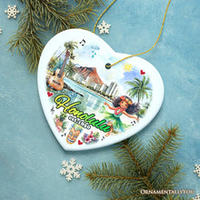 Load image into Gallery viewer, Artistic Honolulu Hawaii Christmas Ornament, Tropical Hawaiian Keepsake and Souvenir Gift