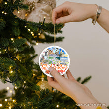Load image into Gallery viewer, Artistic St. Augustine Ceramic Ornament, Florida Coastal City Historical Christmas Decoration