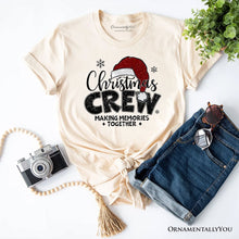 Load image into Gallery viewer, Christmas Crew T‑Shirt, Glitter Santa Hat Tee for Making Memories