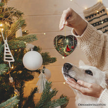 Cargar imagen en el visor de la galería, Folksy Sly Wolf and Red Riding Hood Ornament, Mystic Woodland Fantasy Holiday Decoration