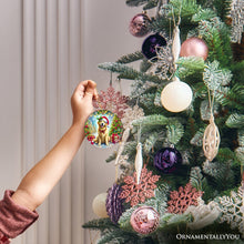 Carregar imagem no visualizador da galeria, Majestic Golden Retriever with Santa Hat Ornament, Delightful Christmas Gift and Decor