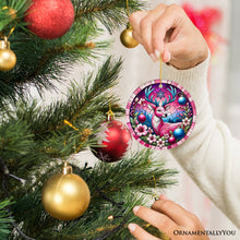 Carregar imagem no visualizador da galeria, Mystical Yuletide Deer Pink Themed Ornament, Elegant Christmas Tree Decor