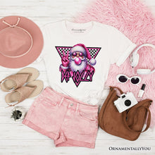 Carregar imagem no visualizador da galeria, Pink Santa Blowing Bubblegum T‑Shirt, Def Jolly Coquette Retro Christmas Tee