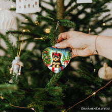 Carregar imagem no visualizador da galeria, Precious Yorkshire Terrier Christmas Gift Ornament, Sweet Holiday Scene Decor
