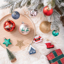 Carregar imagem no visualizador da galeria, Premium Christmas Ornament Eclectic Bundle Set, 60 Glitter Filled Baubles, Homes, Star Charms
