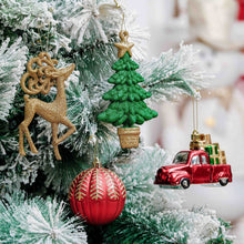 Carregar imagem no visualizador da galeria, Rustic Christmas Adventure Ornament Bauble 60 Piece Set, Camping Truck, Acorns, Woods Theme