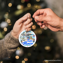 Load image into Gallery viewer, Santa Monica Resort Town Ceramic Ornament, California Coastal Christmas Souvenir and Decoration