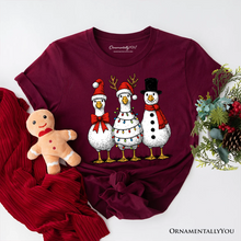 Carregar imagem no visualizador da galeria, Vintage Christmas Silly Goose T-Shirt, Snowman Spoof Winter Tee