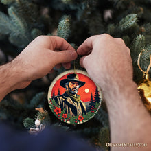 Carregar imagem no visualizador da galeria, Wild West Gritty Holiday Christmas Ornament, Vintage Western Legend Clint Eastwood Gift