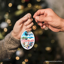 Carregar imagem no visualizador da galeria, Artistic Tropical Barbados Landmarks and Beaches Ornament, Travel Caribbean Paradise Christmas Souvenir