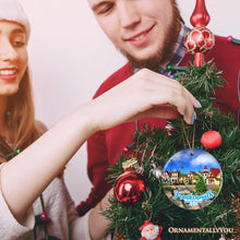 Load image into Gallery viewer, Artistically Vibrant Frankenmuth Ornament, Festive Bavarian Town Michigan Christmas Souvenir and Decor