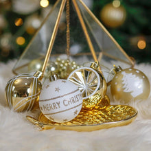 Load image into Gallery viewer, Elegant Gold and Glitter 9 Piece Christmas Ornament Set
