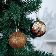 Carregar imagem no visualizador da galeria, Fall Inspired Bronze Gold 9 Piece Christmas Ornament Bauble Bundle