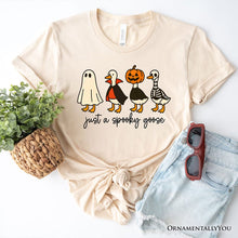 Carregar imagem no visualizador da galeria, Just a Spooky Goose T-Shirt, Funny Halloween Costumes Tee