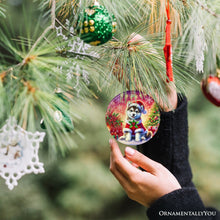 Carregar imagem no visualizador da galeria, Merry Holly Berry Siberian Husky Ornament, Whimsical Christmas Tree Decor