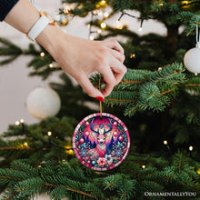 Carregar imagem no visualizador da galeria, Mystical Yuletide Deer Pink Themed Ornament, Elegant Christmas Tree Decor