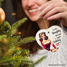Carregar imagem no visualizador da galeria, On the Naughty List and I Regret Nothing Funny Christmas Ornament, Dirty Joke Secret Santa Gift