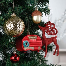 Carregar imagem no visualizador da galeria, Rustic Christmas Adventure Ornament Bauble 60 Piece Set, Camping Truck, Acorns, Woods Theme