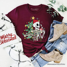 Load image into Gallery viewer, Sorta Merry Christmas Skeleton, Sarcastic Holiday Tee