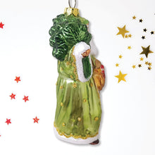 Carregar imagem no visualizador da galeria, Spirit of the Forest Father Santa Victorian Glass Christmas Ornament
