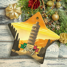 Load image into Gallery viewer, Sunset in Pisa Italy Vintage Art Souvenir Ceramic Christmas Ornament