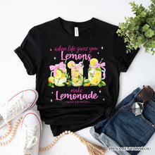 Load image into Gallery viewer, When Life Gives You Lemons Make Lemonade T-Shirt, Coquette White, Natural and Black Summer Girl Tee