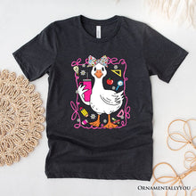 Cargar imagen en el visor de la galería, Coquette Teacher Goose T-Shirt, Funny Classroom Tee for Educators