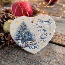Load image into Gallery viewer, Amusing Family Quote Ornament, Charming Blue Christmas Appreciation Gift and Tree Decor