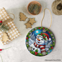 Load image into Gallery viewer, Frosty and Holly Snowman Ornament, Gift and Decor for Cheerful Winter Christmas Tree