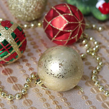 Carregar imagem no visualizador da galeria, Graceful Ornament Bundle Set, Red, 30 Green and Gold Glittered Tree Baubles