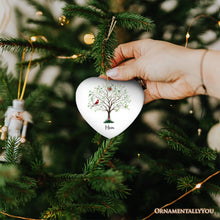 Load image into Gallery viewer, In Loving Memory of Mom and Dad Cardinal on a Tree Ornament, Heavenly Christmas Remembrance Gift