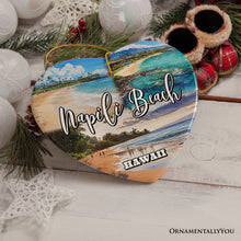 Carregar imagem no visualizador da galeria, Napili Beach Hawaii Tropical Paradise Christmas Ornament, Hawaiian Islands Souvenir
