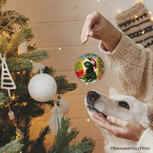 Carregar imagem no visualizador da galeria, Sparkling Yuletide Black Labrador Retriever Ornament, Joyful Christmas Gift