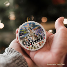 Carregar imagem no visualizador da galeria, Greece Historical Landmarks and Cultural Ornament, Artistic Greek and Athens Handmade Christmas Gift and Travel Souvenir