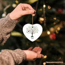 Load image into Gallery viewer, In Loving Memory of Mom and Dad Cardinal on a Tree Ornament, Heavenly Christmas Remembrance Gift