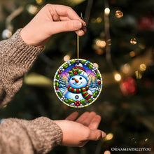 Load image into Gallery viewer, Frosty and Holly Snowman Ornament, Gift and Decor for Cheerful Winter Christmas Tree